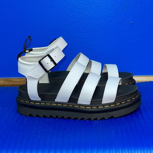 Dr. Martens Shoes - NEW Dr Martens Women's Blaire Quad Hydro Platform White Leather Sandal Size 9 M